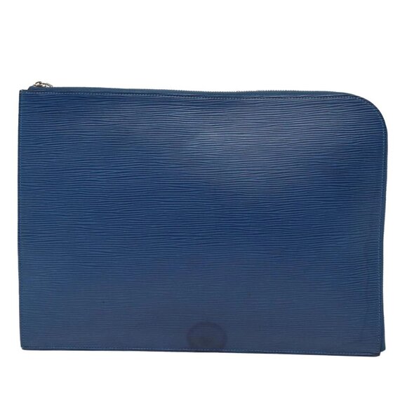LOUIS VUITTON Epi Pochette Jules GM Clutch Bag Blue - Picture 11 of 16